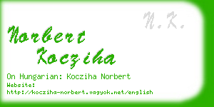 norbert kocziha business card